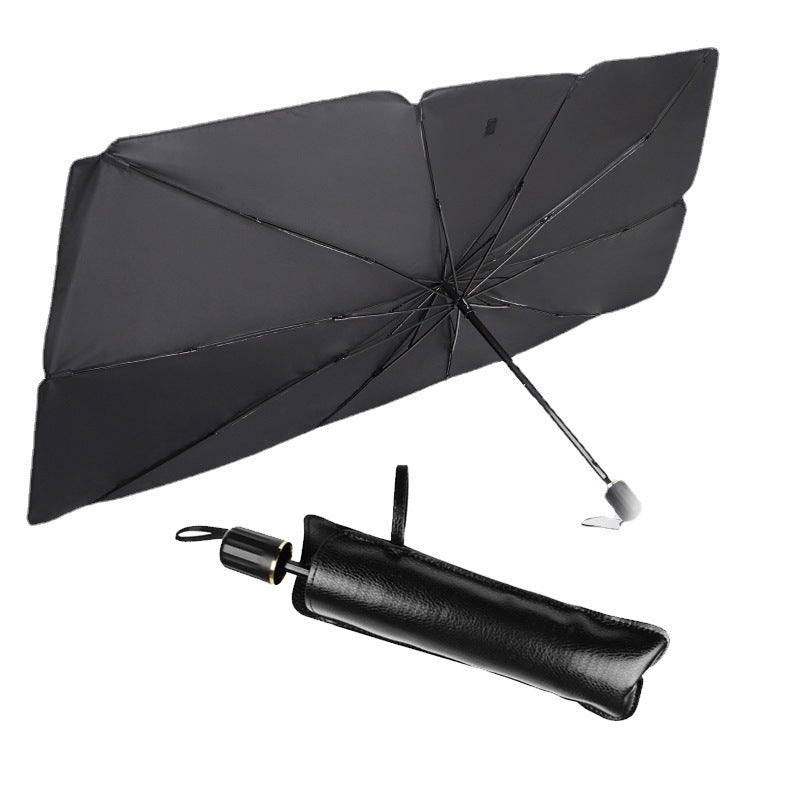 Foldable car windshield sun shade umbrella