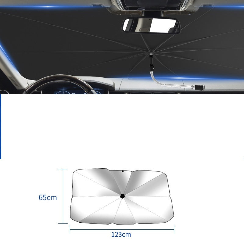 Foldable car windshield sun shade umbrella