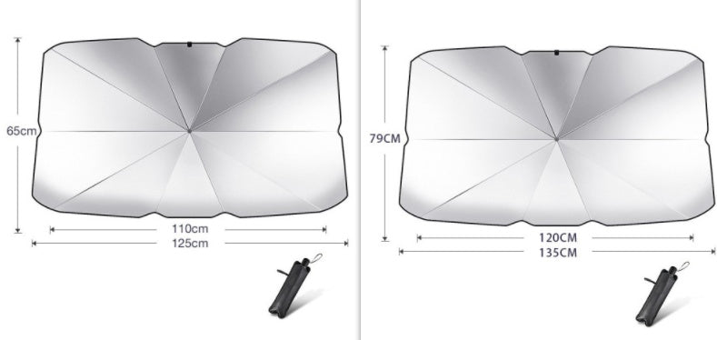 Foldable car windshield sun shade umbrella